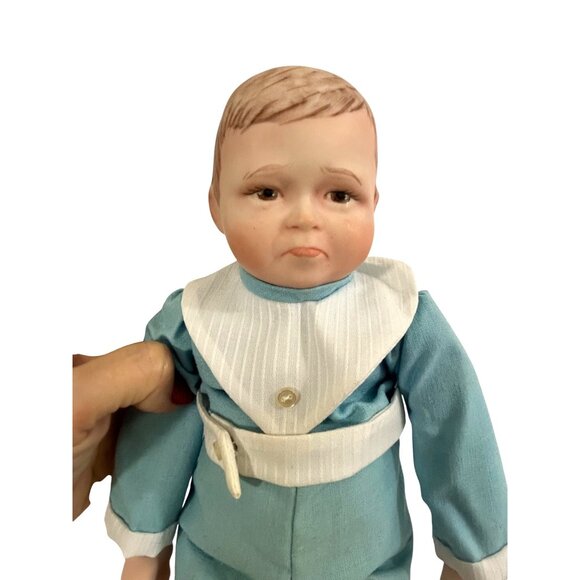 Garrard Vtg 1983 Sad Pouting Porcelain Baby Boy Doll Widdle Wain Signed Limited - Picture 12 of 17